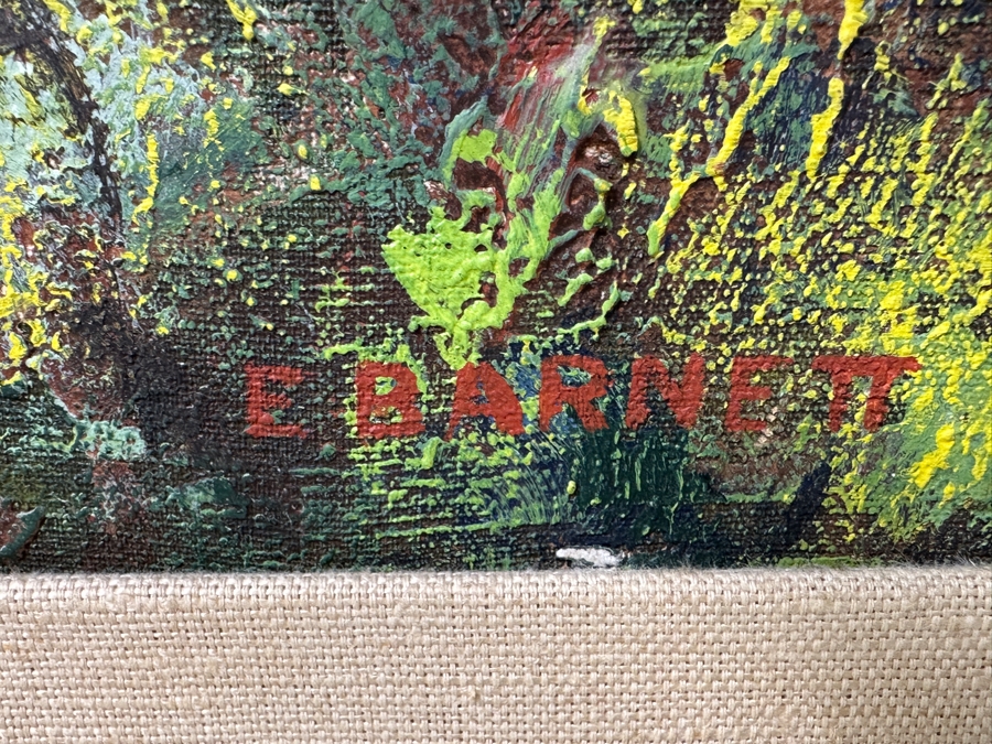 Just Added - Original Plein Air Oil Painting On Canvas Signed And Dated 1975 Verso E. Barnett Titled '# 170' 35.5 X 27.5 Framed 42.5 X 36 [Photo 7]