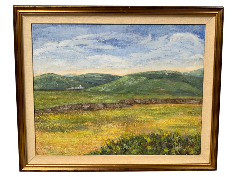 Just Added - Original Plein Air Oil Painting On Canvas Signed And Dated 1975 Verso E. Barnett Titled '# 170' 35.5 X 27.5 Framed 42.5 X 36 [Photo 2]