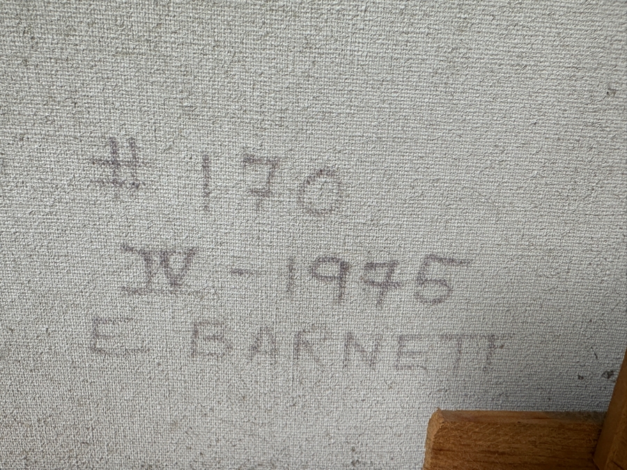 Just Added - Original Plein Air Oil Painting On Canvas Signed And Dated 1975 Verso E. Barnett Titled '# 170' 35.5 X 27.5 Framed 42.5 X 36 [Photo 8]