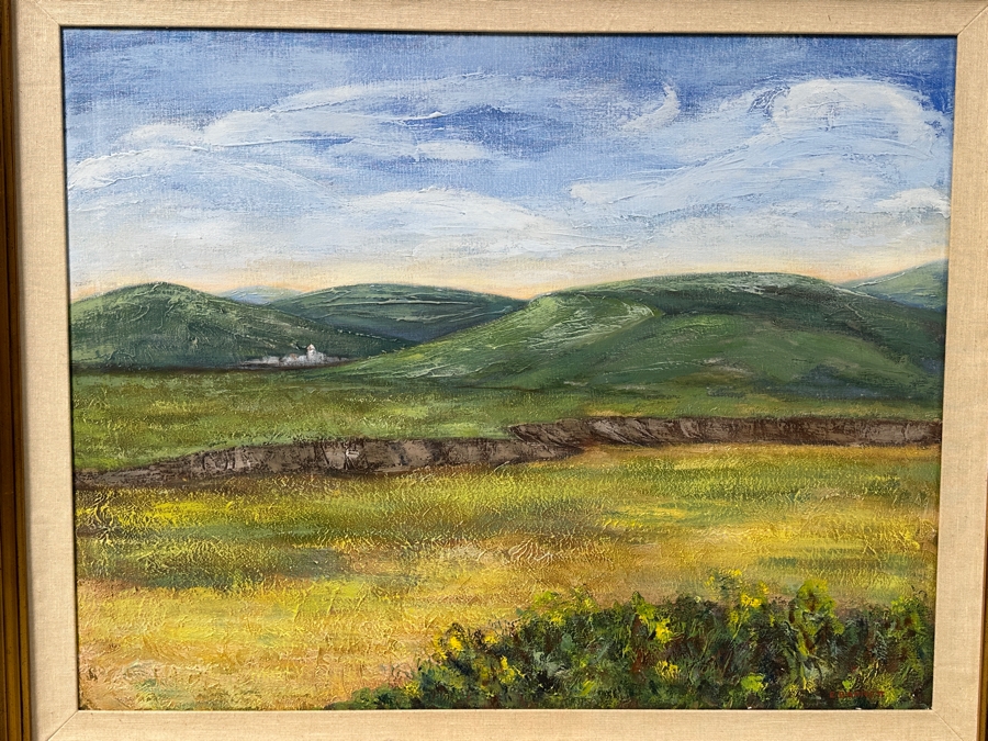 Just Added - Original Plein Air Oil Painting On Canvas Signed And Dated 1975 Verso E. Barnett Titled '# 170' 35.5 X 27.5 Framed 42.5 X 36