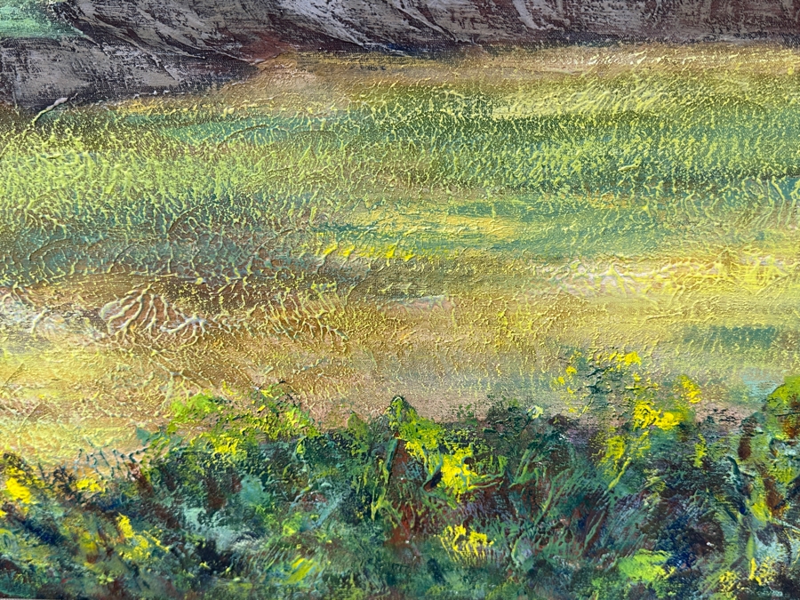 Just Added - Original Plein Air Oil Painting On Canvas Signed And Dated 1975 Verso E. Barnett Titled '# 170' 35.5 X 27.5 Framed 42.5 X 36 [Photo 5]