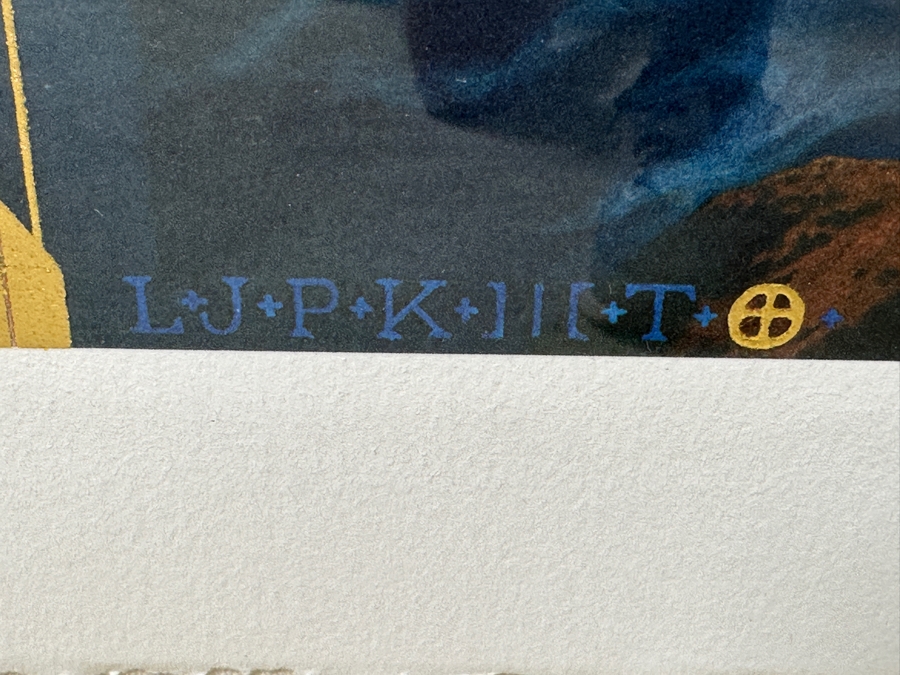 Just Added - Manuel Nunez Hand Signed Limited Edition 23k Gold Leaf Giclee Print Numbered 26 Of 175 15.5 X 27 Framed 32 X 43 [Photo 6]