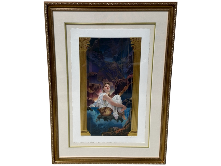 Just Added - Manuel Nunez Hand Signed Limited Edition 23k Gold Leaf Giclee Print Numbered 26 Of 175 15.5 X 27 Framed 32 X 43 [Photo 3]