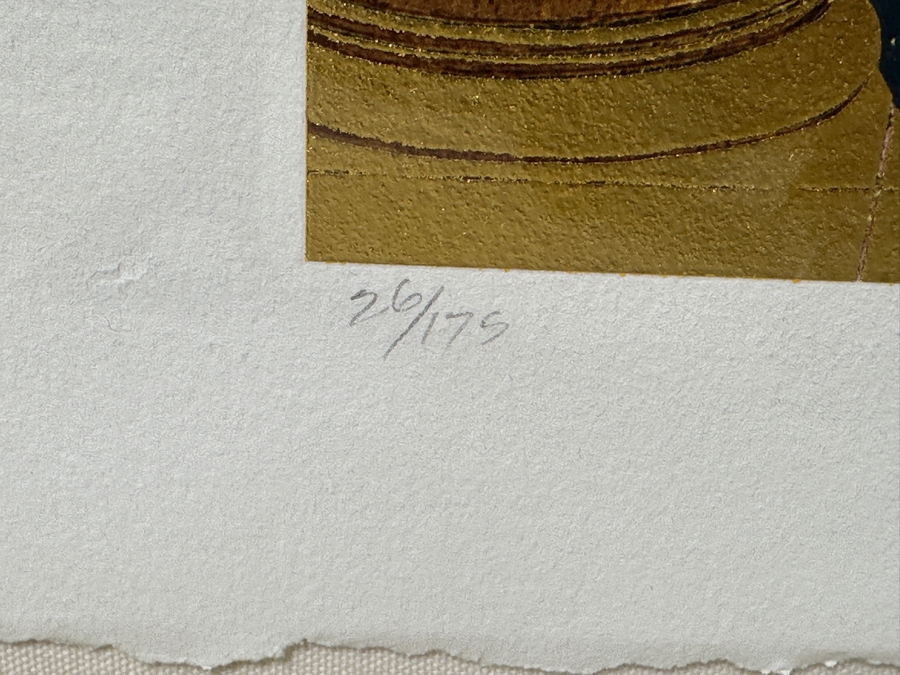 Just Added - Manuel Nunez Hand Signed Limited Edition 23k Gold Leaf Giclee Print Numbered 26 Of 175 15.5 X 27 Framed 32 X 43 [Photo 9]