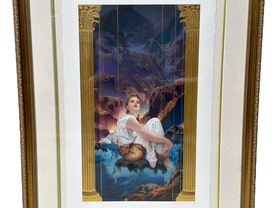 Just Added - Manuel Nunez Hand Signed Limited Edition 23k Gold Leaf Giclee Print Numbered 26 Of 175 15.5 X 27 Framed 32 X 43