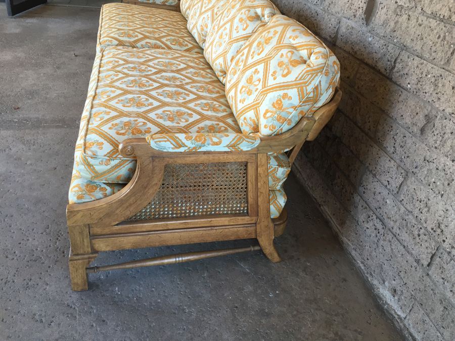 Cushioned Sofa With Cane Back and Cane Sides (Very Heavy and Solid) [Photo 4]