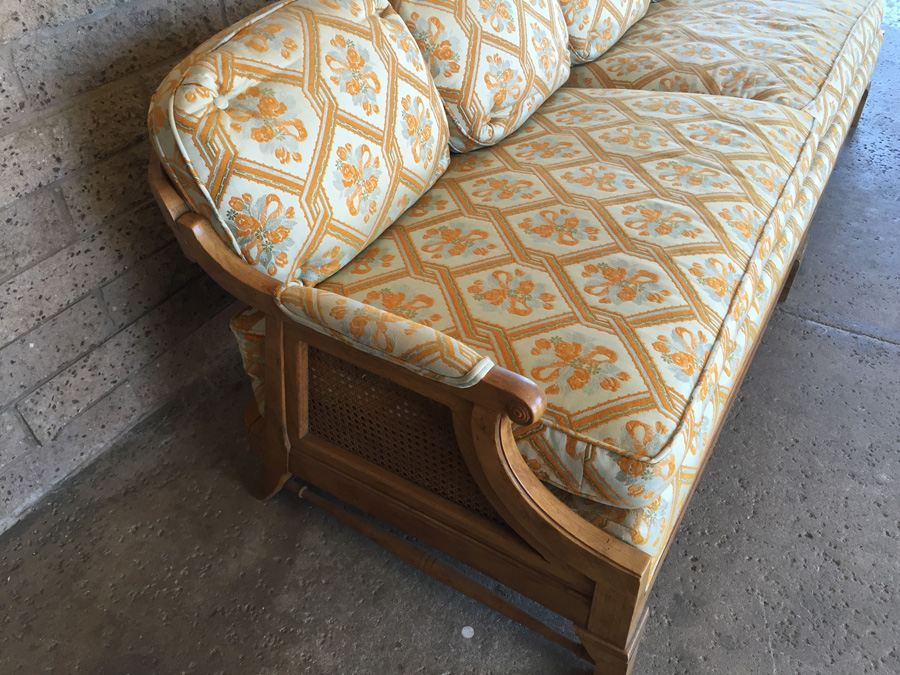 Cushioned Sofa With Cane Back and Cane Sides (Very Heavy and Solid) [Photo 5]