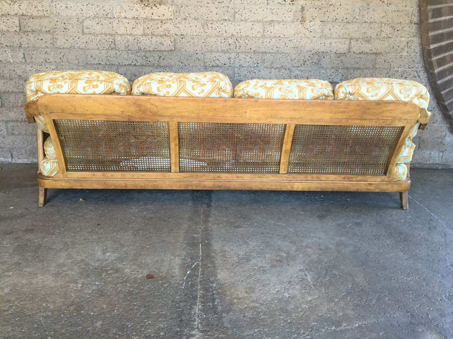 Cushioned Sofa With Cane Back and Cane Sides (Very Heavy and Solid) [Photo 6]