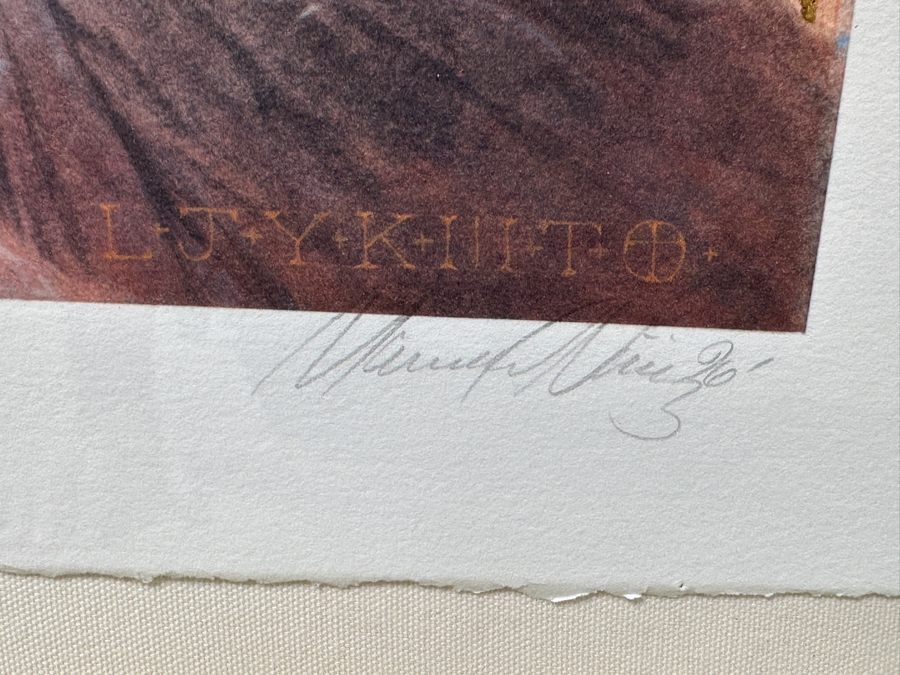 Just Added - Manuel Nunez Hand Signed Limited Edition 23k Gold Leaf Giclee Print Numbered 19 Of 125 10 X 16 Framed 24 X 31 [Photo 7]