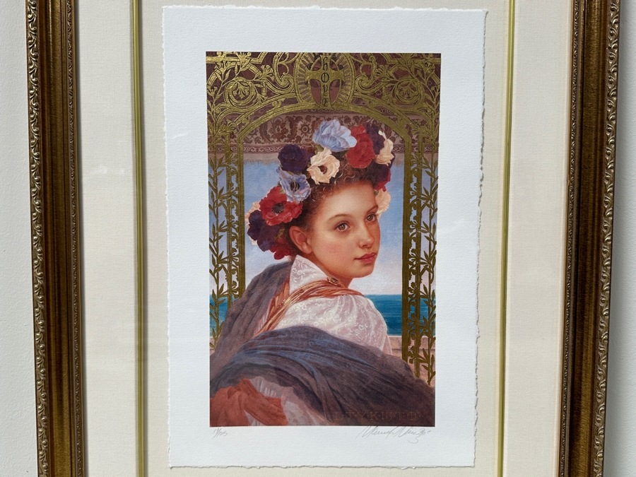 Just Added - Manuel Nunez Hand Signed Limited Edition 23k Gold Leaf Giclee Print Numbered 19 Of 125 10 X 16 Framed 24 X 31 [Photo 4]