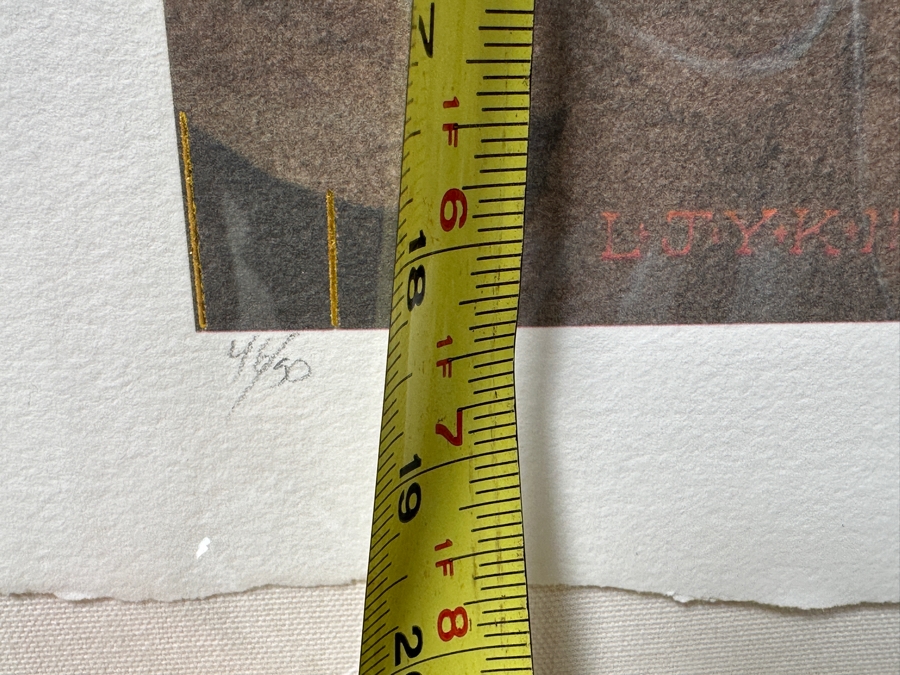 Just Added - Manuel Nunez Hand Signed Limited Edition 23k Gold Leaf Giclee Print Numbered 46 Of 50 9.5 X 18.5 Framed 23 X 33	 [Photo 10]