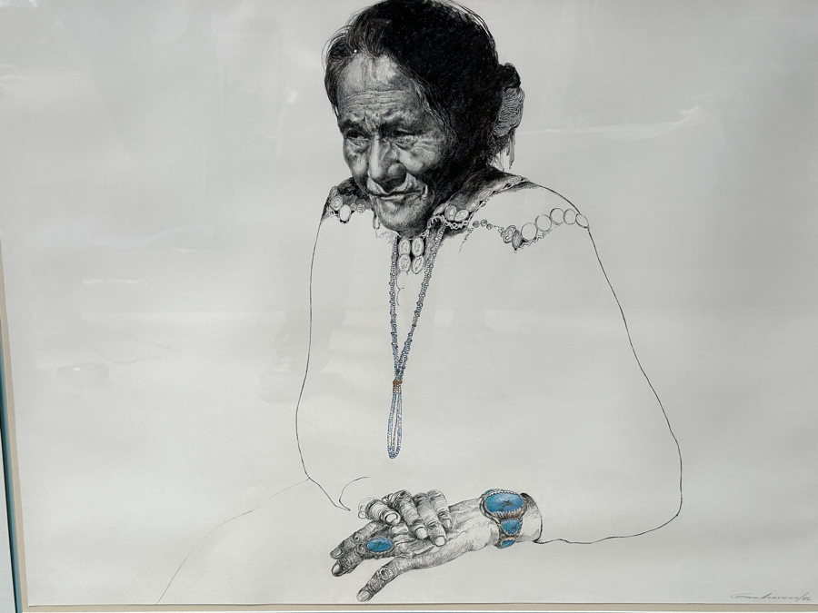 Just Added - Guillermo (GMO) Acevedo (1920-1988, Peruvian/American) Original Mixed Media Painting On Paper 30 X 22 Framed 39 X 31.5