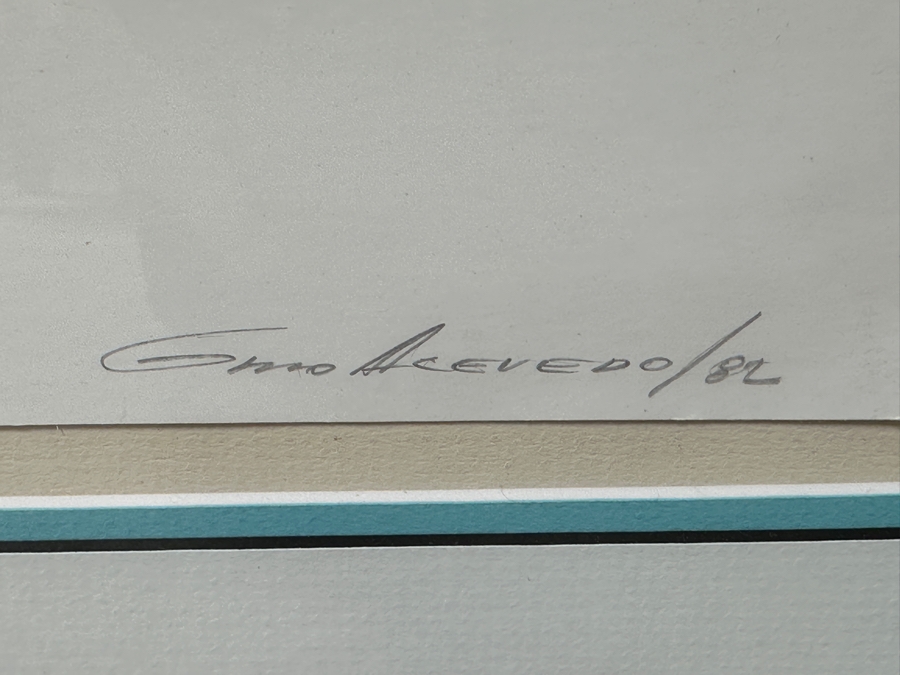 Just Added - Guillermo (GMO) Acevedo (1920-1988, Peruvian/American) Original Mixed Media Painting On Paper 30 X 22 Framed 39 X 31.5 [Photo 12]