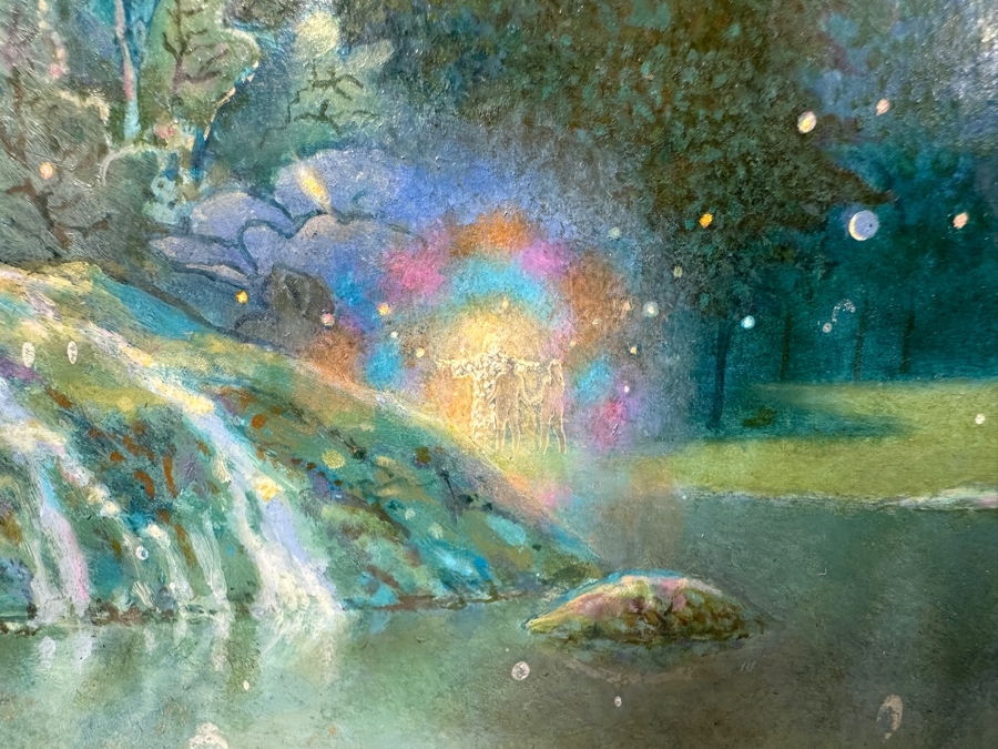 Cliff McReynolds (B. 1933, California) Original Acrylic Painting On Canvas Titled 'The Gardens III' Dated 1984 And Written On Verso 'God Bless All Who See This Work' 12 X 9 [Photo 4]