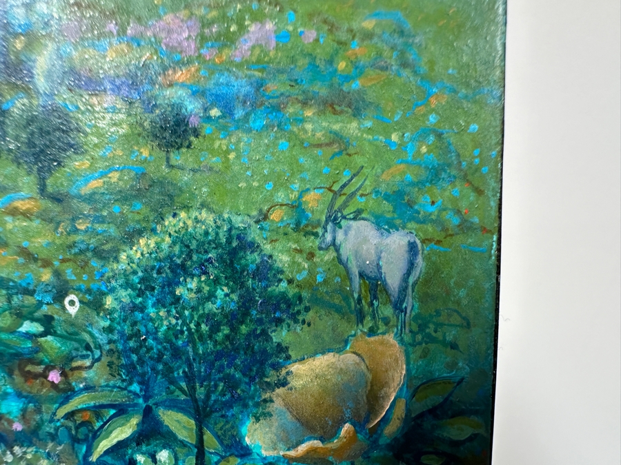 Cliff McReynolds (B. 1933, California) Original Acrylic Painting On Canvas Titled 'The Gardens III' Dated 1984 And Written On Verso 'God Bless All Who See This Work' 12 X 9 [Photo 13]