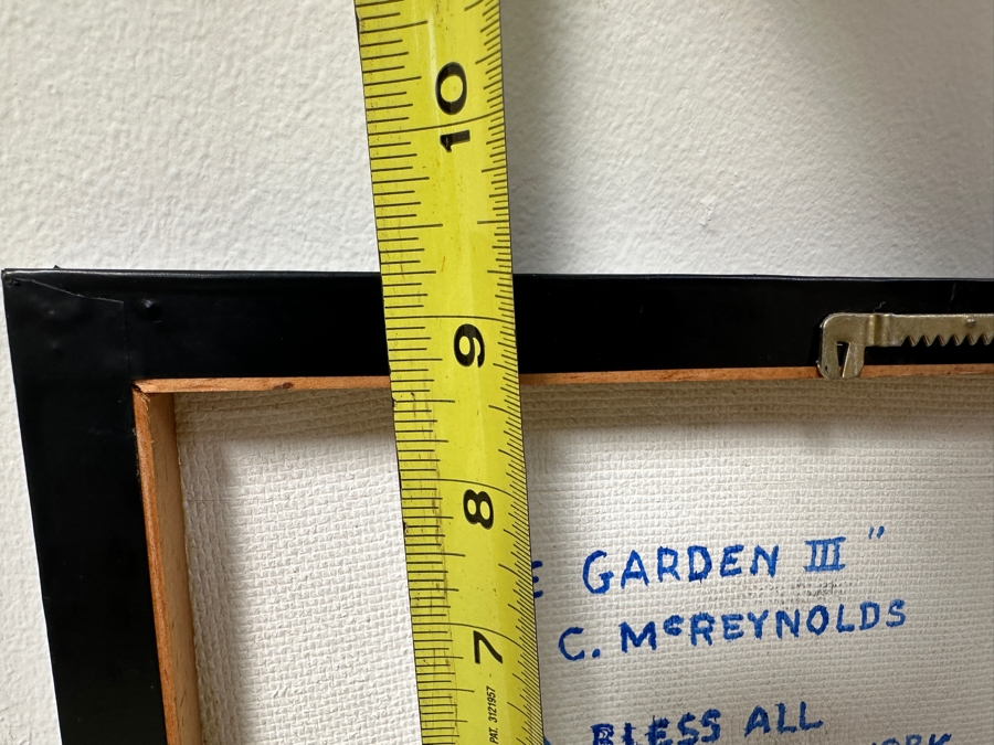 Cliff McReynolds (B. 1933, California) Original Acrylic Painting On Canvas Titled 'The Gardens III' Dated 1984 And Written On Verso 'God Bless All Who See This Work' 12 X 9 [Photo 19]