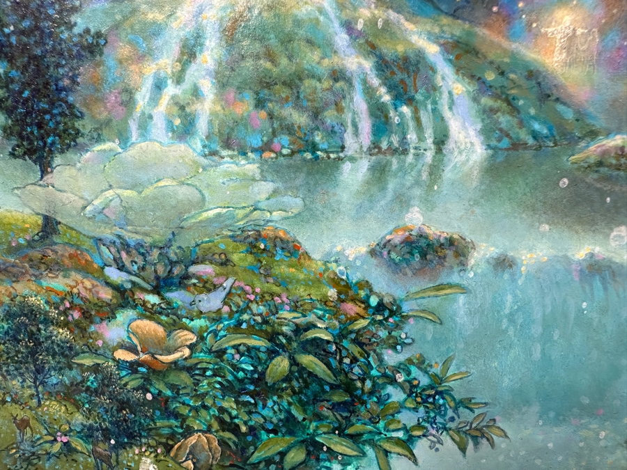 Cliff McReynolds (B. 1933, California) Original Acrylic Painting On Canvas Titled 'The Gardens III' Dated 1984 And Written On Verso 'God Bless All Who See This Work' 12 X 9 [Photo 5]