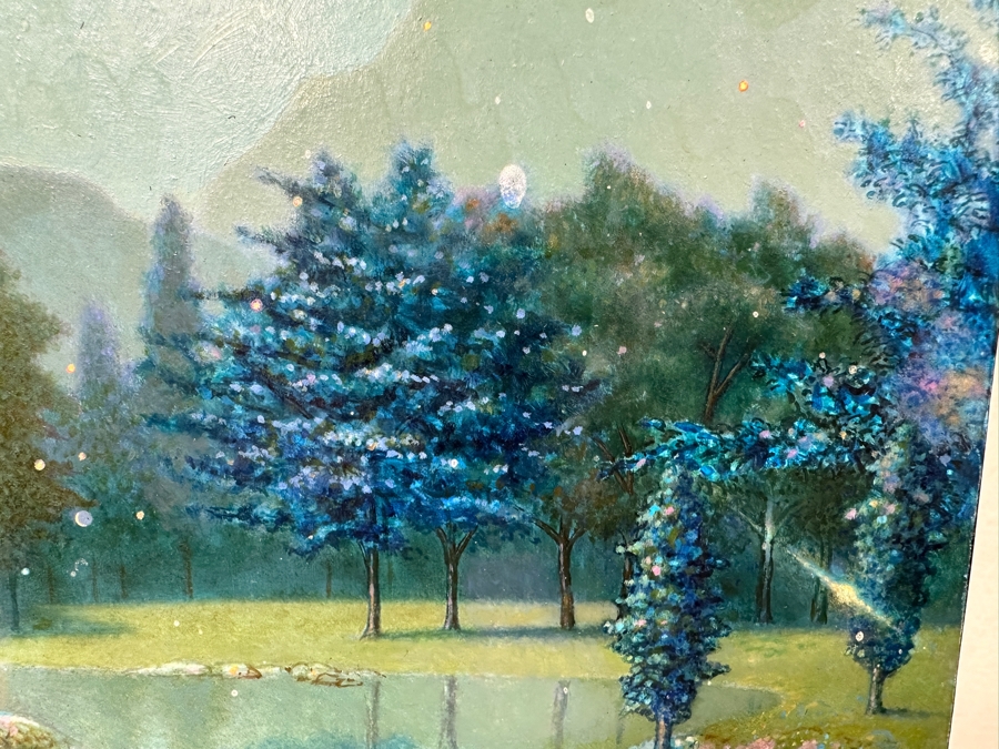 Cliff McReynolds (B. 1933, California) Original Acrylic Painting On Canvas Titled 'The Gardens III' Dated 1984 And Written On Verso 'God Bless All Who See This Work' 12 X 9 [Photo 9]