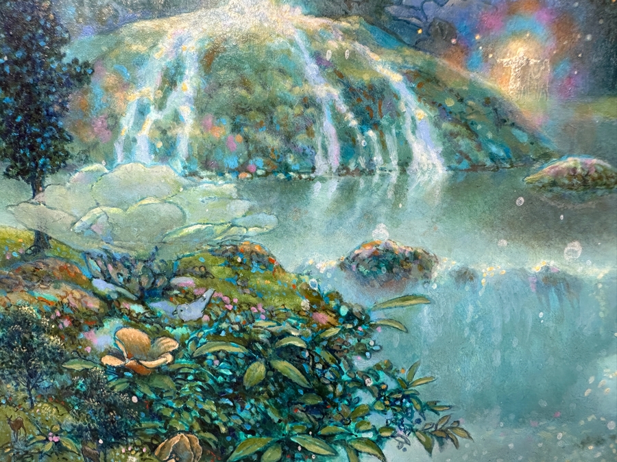 Cliff McReynolds (B. 1933, California) Original Acrylic Painting On Canvas Titled 'The Gardens III' Dated 1984 And Written On Verso 'God Bless All Who See This Work' 12 X 9 [Photo 6]