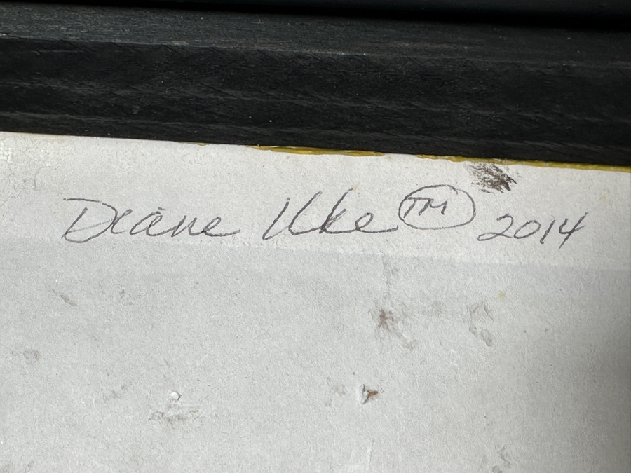 Just Added - Diane Uke Original Mixed Media Torrey Pine Painting On Canvas Signed Verso Dated 2014 12 X 12 [Photo 9]