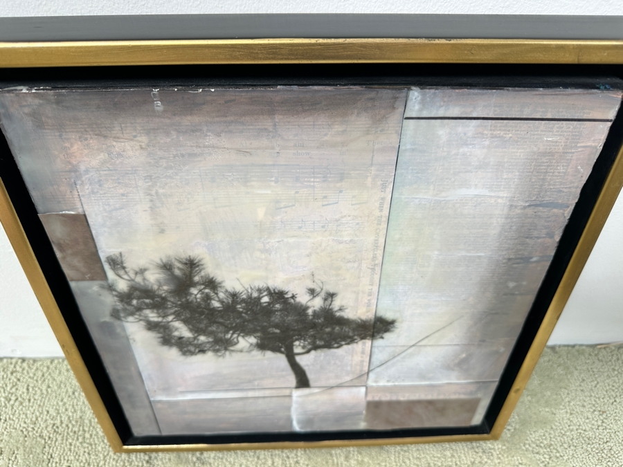 Just Added - Diane Uke Original Mixed Media Torrey Pine Painting On Canvas Signed Verso Dated 2014 12 X 12 [Photo 5]