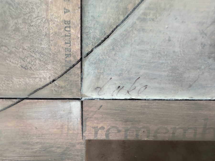 Just Added - Diane Uke Original Mixed Media Torrey Pine Painting On Canvas Signed Verso Dated 2014 12 X 12 [Photo 4]