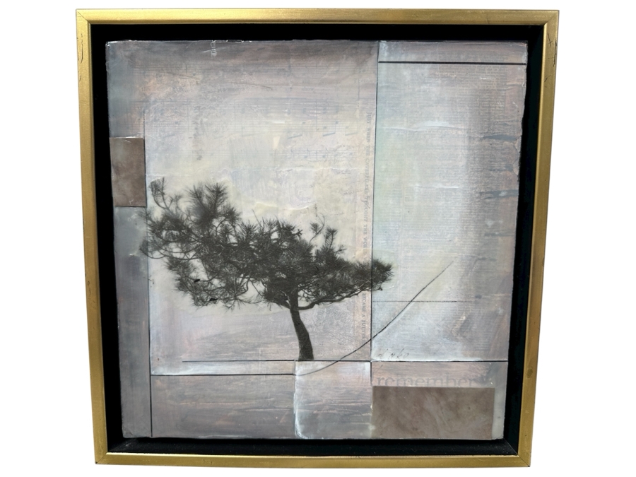 Just Added - Diane Uke Original Mixed Media Torrey Pine Painting On Canvas Signed Verso Dated 2014 12 X 12