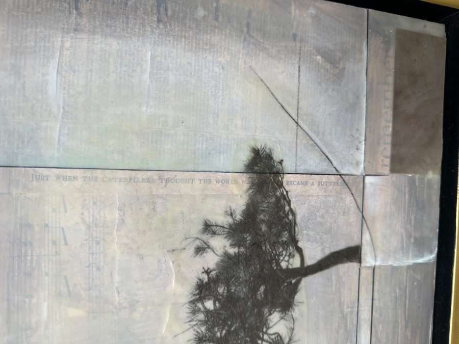 Just Added - Diane Uke Original Mixed Media Torrey Pine Painting On Canvas Signed Verso Dated 2014 12 X 12 [Photo 3]