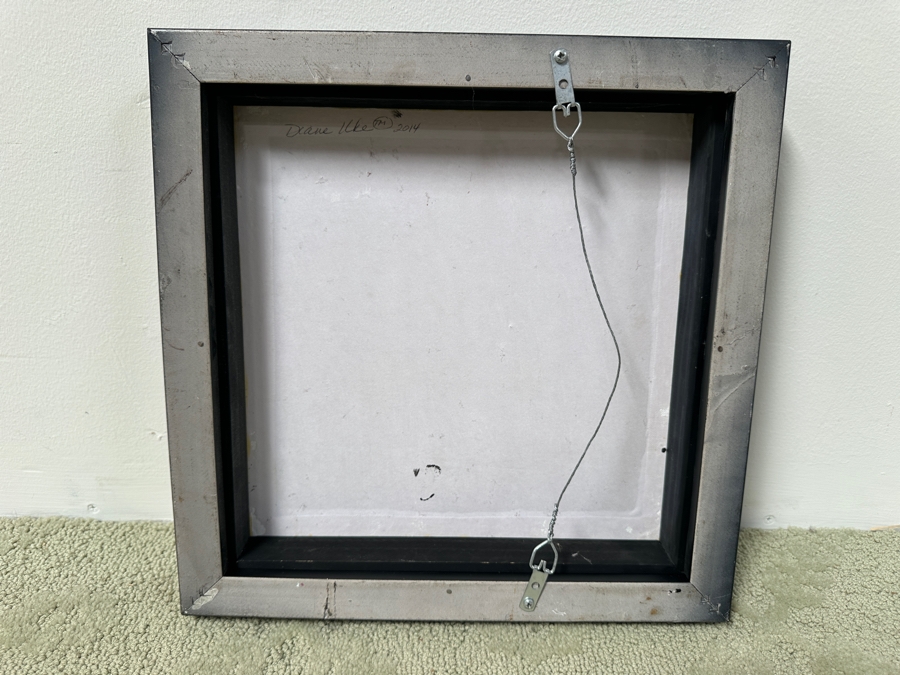 Just Added - Diane Uke Original Mixed Media Torrey Pine Painting On Canvas Signed Verso Dated 2014 12 X 12 [Photo 7]