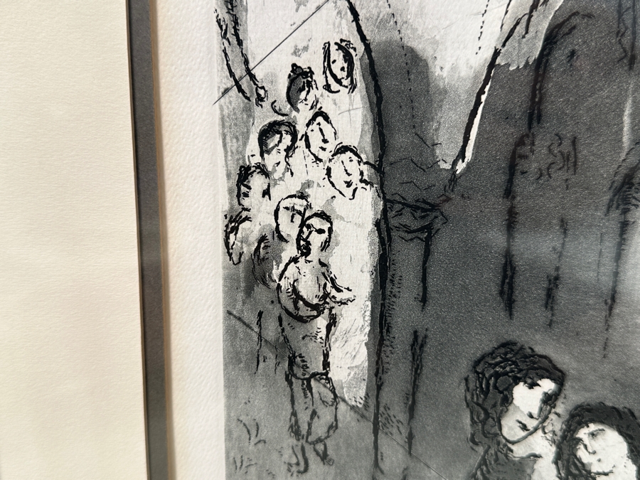 Marc Chagall (1887-1985, Russian) Original Etching Titled 'Fables Of La Fontaine (The Marriage)' 9 X 13 Framed 15 X 19 [Photo 4]