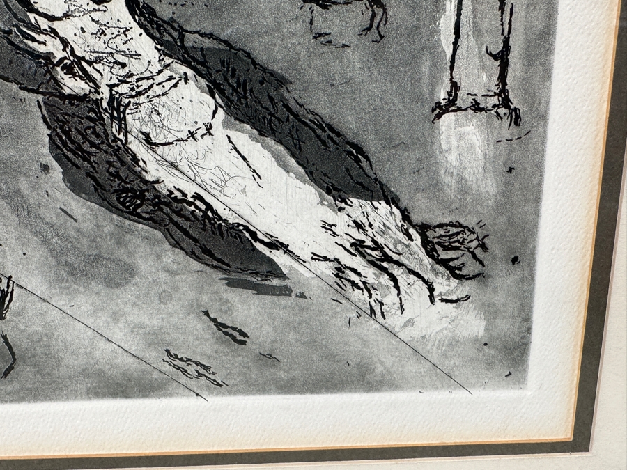 Marc Chagall (1887-1985, Russian) Original Etching Titled 'Fables Of La Fontaine (The Marriage)' 9 X 13 Framed 15 X 19 [Photo 7]