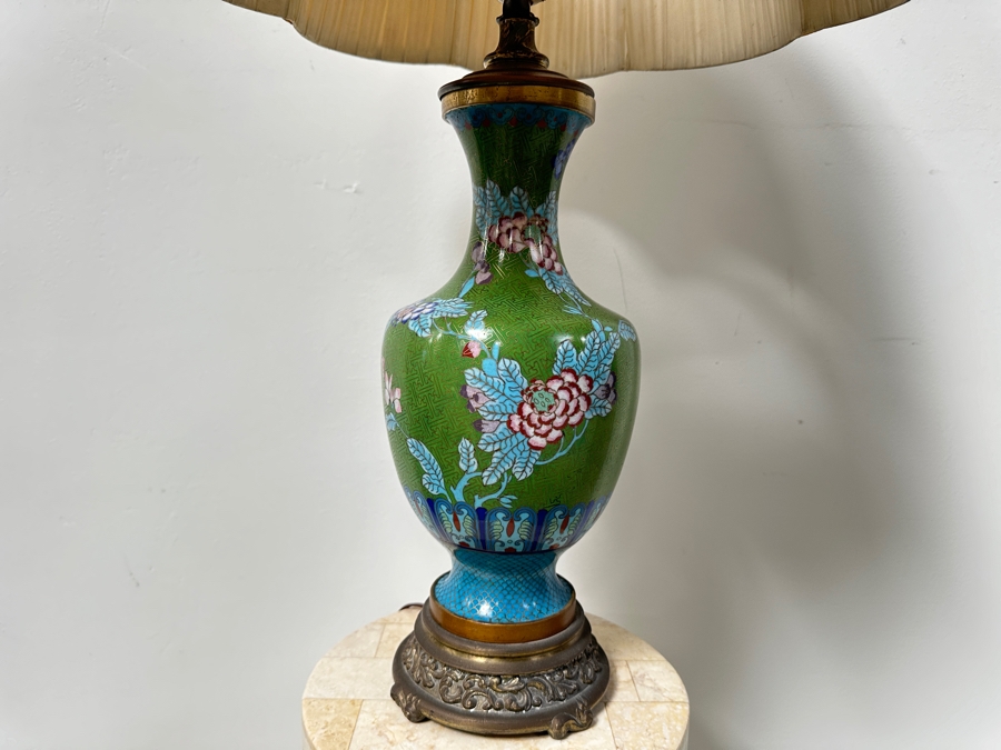 Just Added - Vintage Chinese Cloisonne Vase Table Lamp 30H [Photo 2]