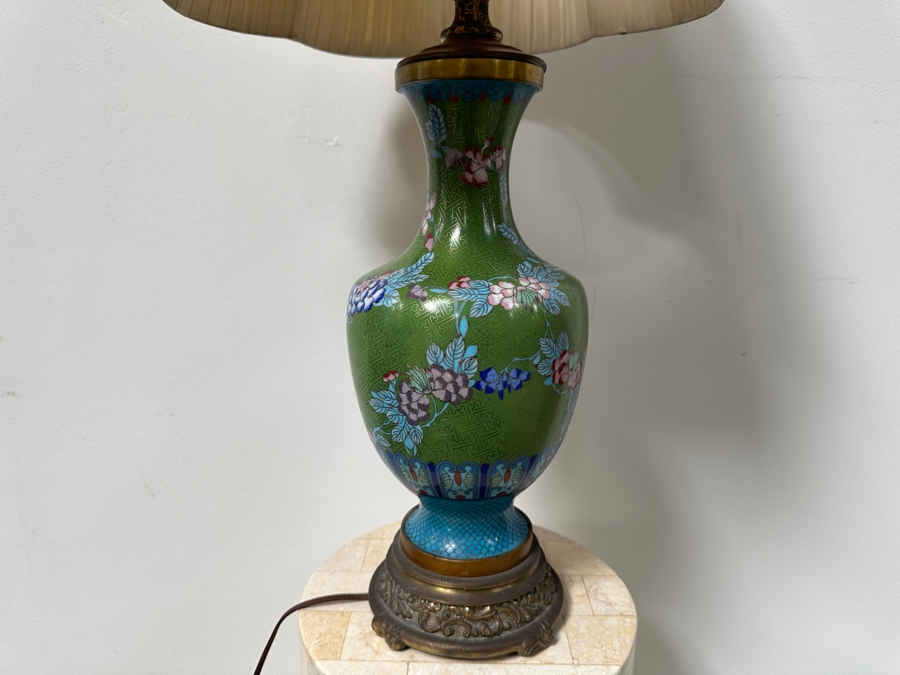 Just Added - Vintage Chinese Cloisonne Vase Table Lamp 30H [Photo 4]