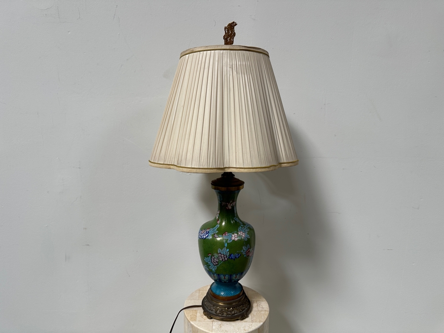 Just Added - Vintage Chinese Cloisonne Vase Table Lamp 30H [Photo 8]