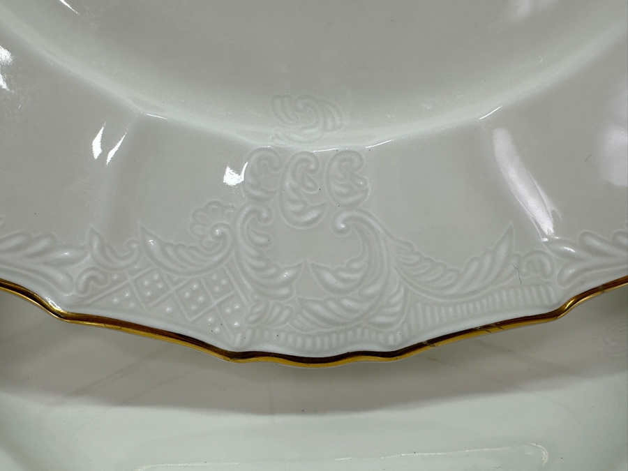 Just Added - (11) Fine Bohemian Porcelain 12' Plates Formalities By Baum Bros. Bernadotte Ivory Made In Czech Republic [Photo 4]