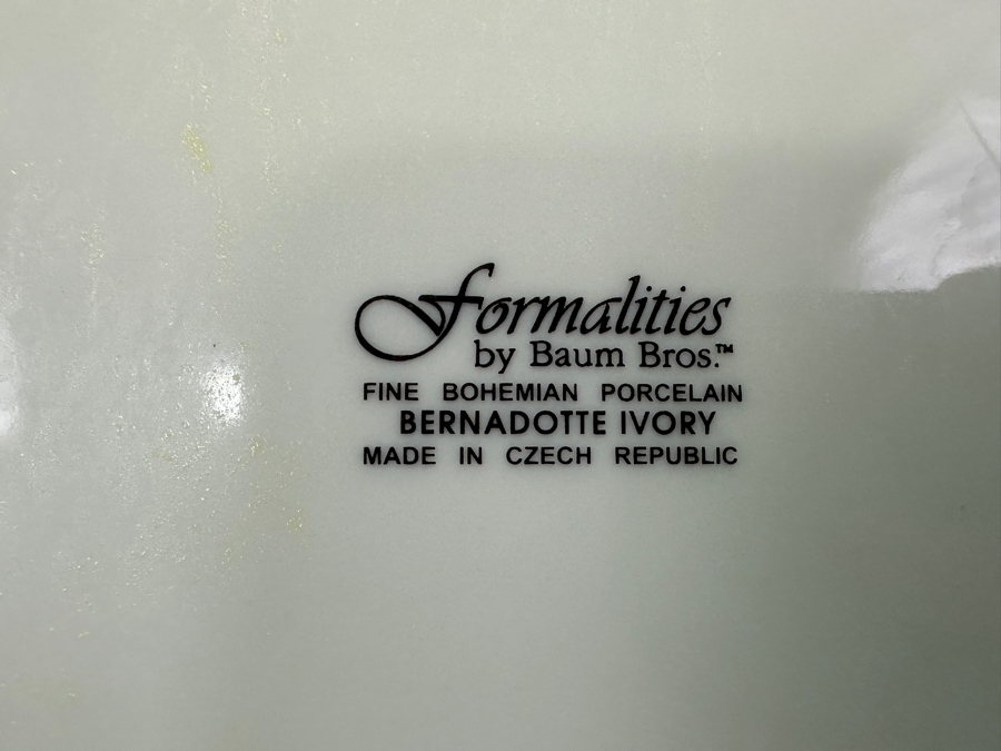 Just Added - (11) Fine Bohemian Porcelain 12' Plates Formalities By Baum Bros. Bernadotte Ivory Made In Czech Republic [Photo 5]