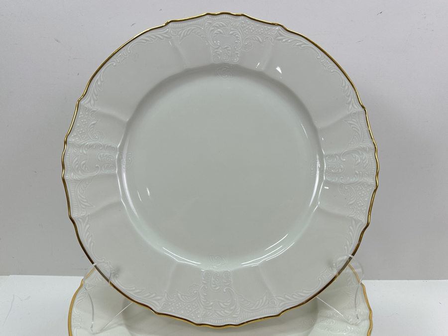 Just Added - (11) Fine Bohemian Porcelain 12' Plates Formalities By Baum Bros. Bernadotte Ivory Made In Czech Republic [Photo 3]