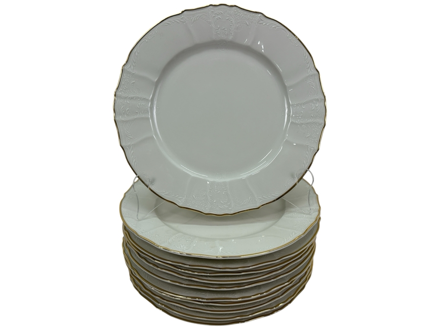 Just Added - (11) Fine Bohemian Porcelain 12' Plates Formalities By Baum Bros. Bernadotte Ivory Made In Czech Republic
