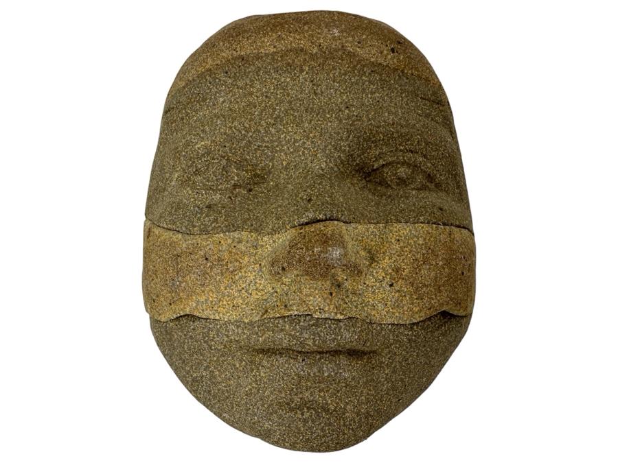 Adolfo 'Zarco' Guerrero Pottery Face Mask Signed 'El Zarco' 5.5W X 3.25D X 7H