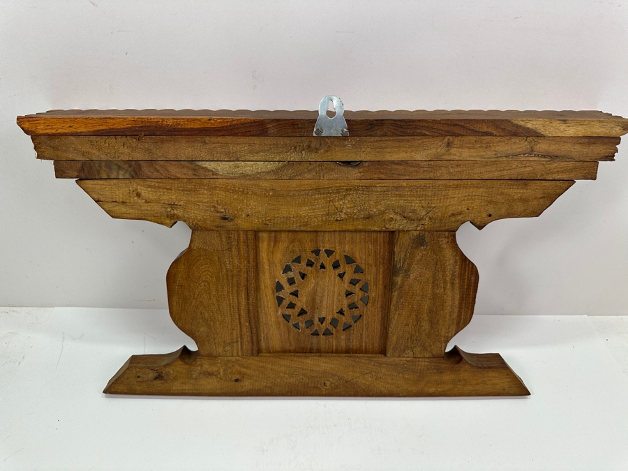 Just Added - Vintage Nepalese Hand Carved Wooden Newari Buddha Window 22.5W X 3D X 12H [Photo 9]