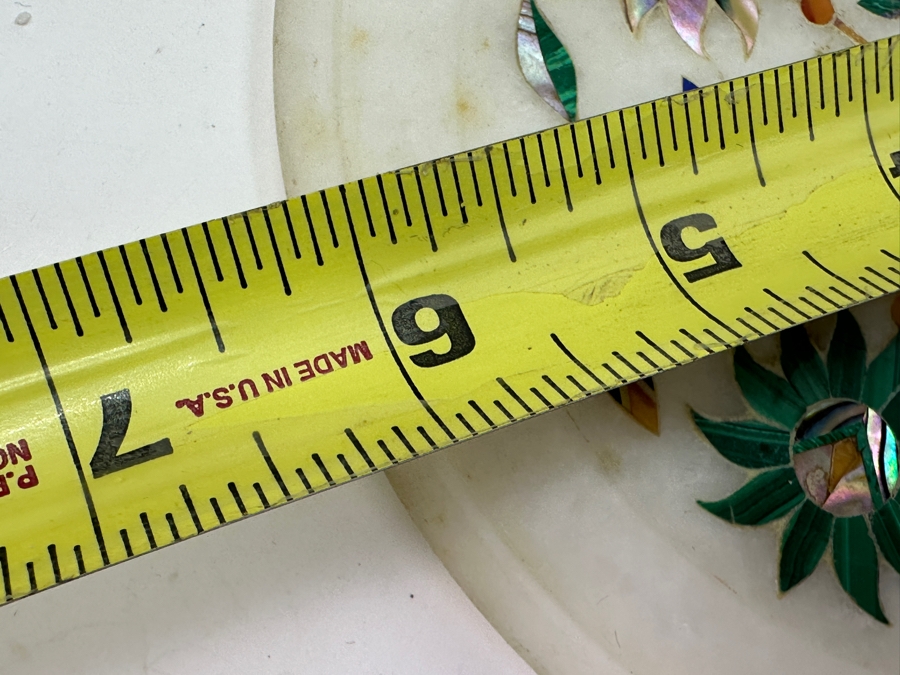 Just Added - Vintage Inlaid Stone Elephant Figurine 3H, Pair Of Covered Inlaid Stone Trinket Boxes And Inlaid Stone 6' Dish [Photo 15]