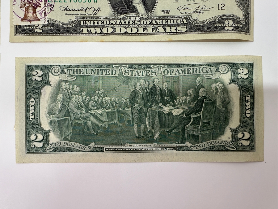 (6) 1976 $2 Two Dollar Bills Postmarked Del Mar CA [Photo 12]