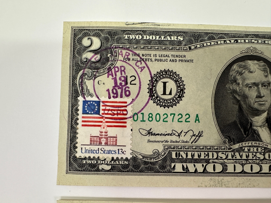(6) 1976 $2 Two Dollar Bills Postmarked Del Mar CA [Photo 4]