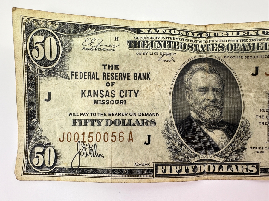 1929 $50 Federal Reserve Bank From The Federal Reserve Bank Of Kansas City, Missouri [Photo 6]