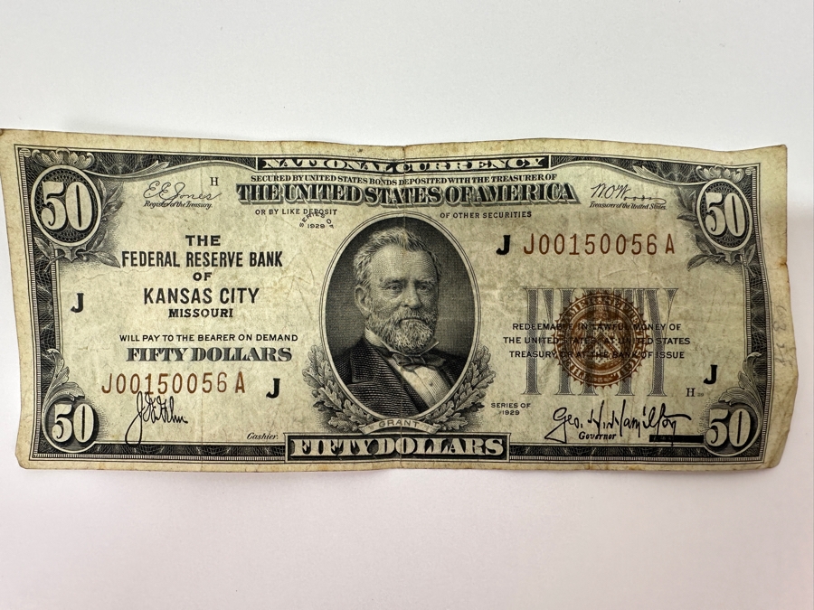1929 $50 Federal Reserve Bank From The Federal Reserve Bank Of Kansas City, Missouri [Photo 8]