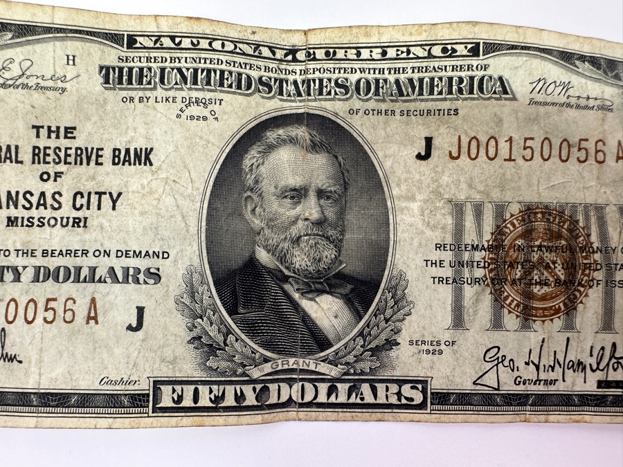 1929 $50 Federal Reserve Bank From The Federal Reserve Bank Of Kansas City, Missouri [Photo 2]