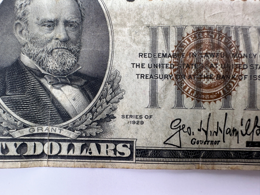 1929 $50 Federal Reserve Bank From The Federal Reserve Bank Of Kansas City, Missouri [Photo 3]