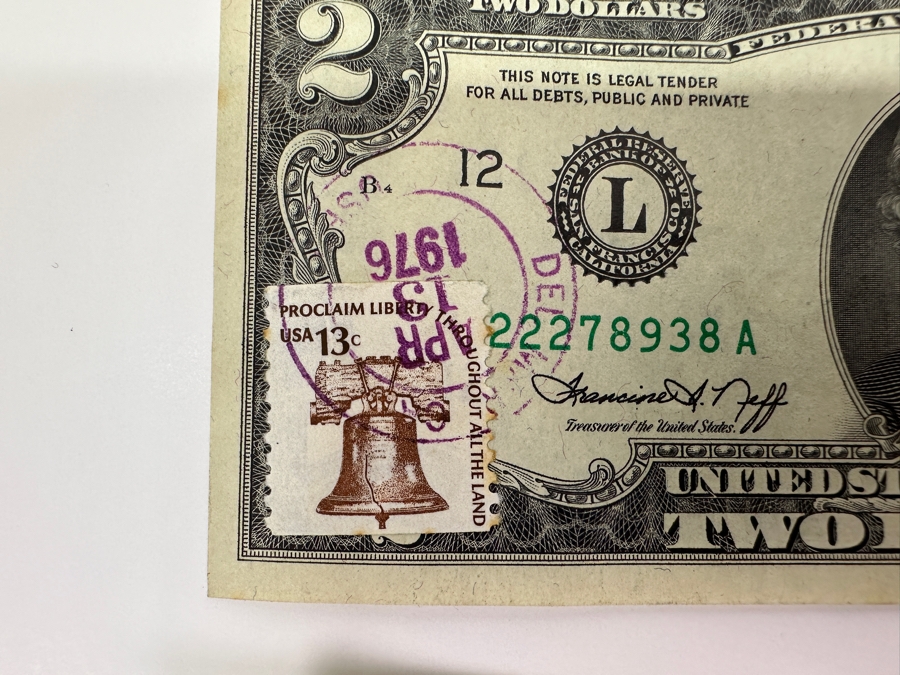 (5) $2 Two Dollar Bills: (3) 1976 Postmarked Del Mar CA, (1) 1928 Red Seal, (1) 1953 Red Seal & (1) 1963 $1 One Dollar Bill [Photo 3]