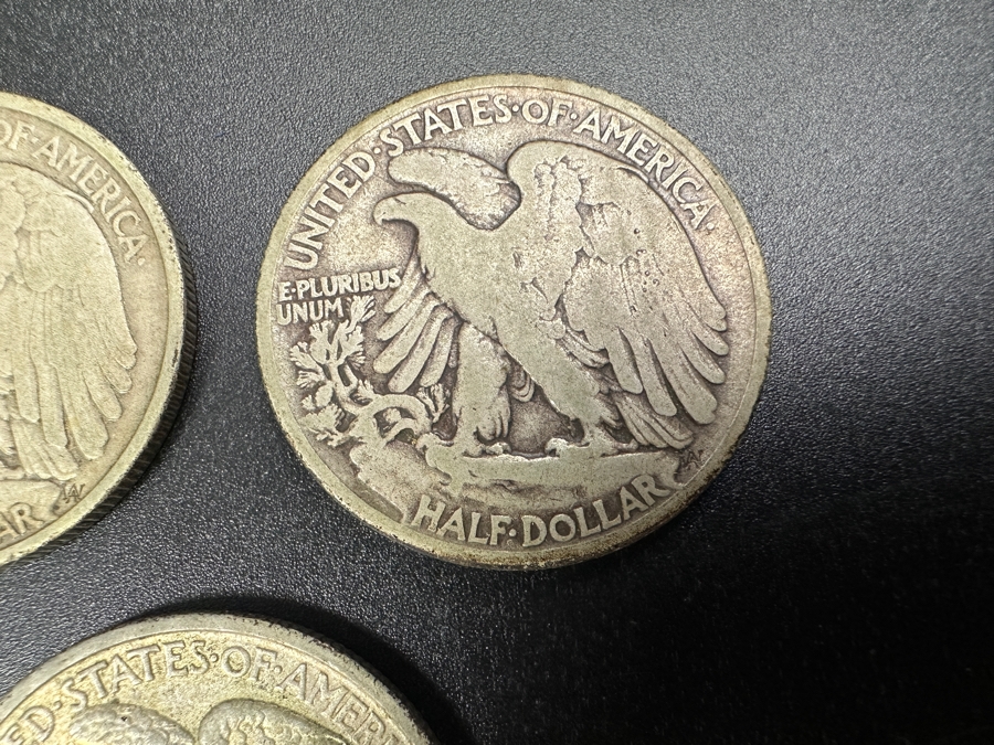 (3) Standing Walking Liberty Silver Half Dollars:  1941 D, 1942 & 1942 S [Photo 6]
