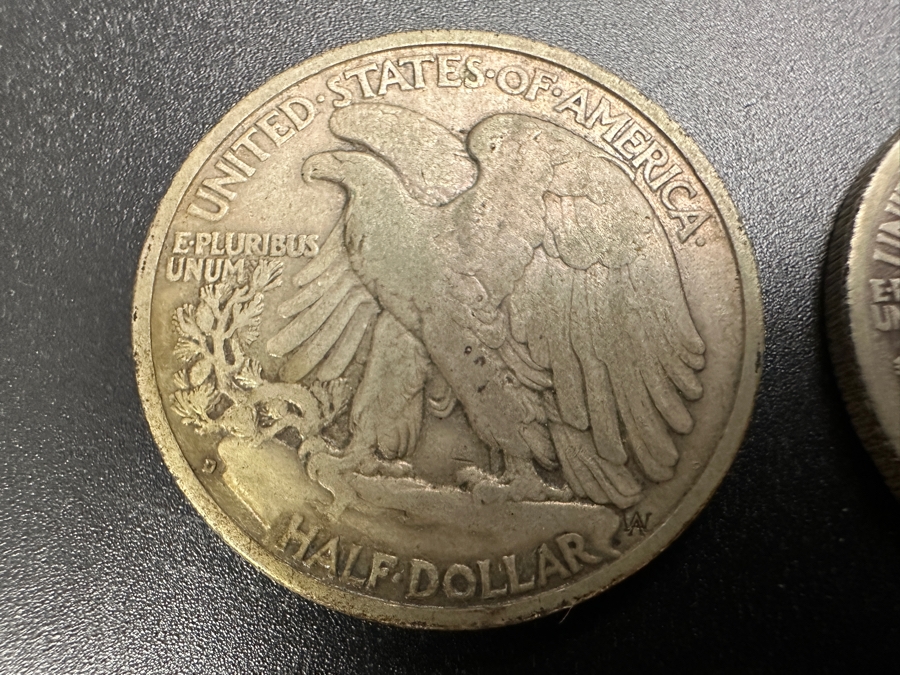 (3) Standing Walking Liberty Silver Half Dollars:  1941 D, 1942 & 1942 S [Photo 8]